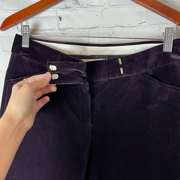 Theory Purple Corduroy Pants Straight Size 6 - Picture 8 of 10